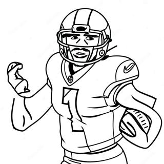 Dynamic Jalen Hurts Running Coloring Page 31884-25199