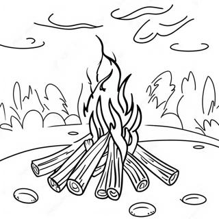 Colorful Lag Baomer Bonfire Coloring Page 31904-25217