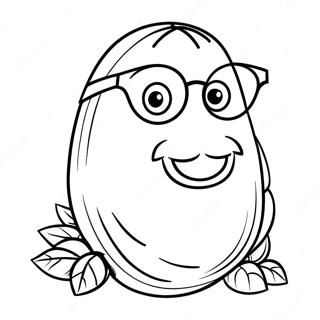 Funny Potato With Sunglasses Coloring Page 31924-25277