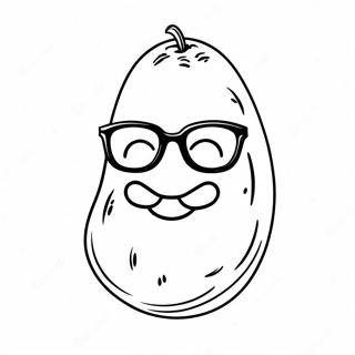 Funny Potato With Sunglasses Coloring Page 31924-25278