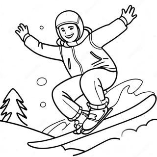 Cheerful Snowboarder Coloring Page 32014-25325