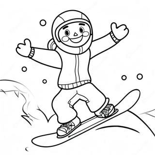 Cheerful Snowboarder Coloring Page 32014-25326