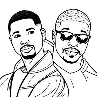 Ice Spice And Michael B Jordan Coloring Pages