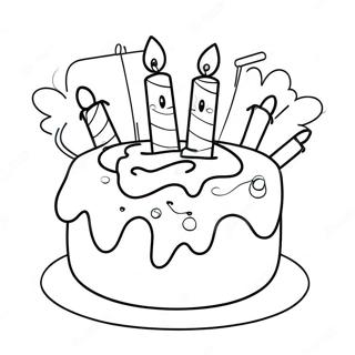 Happy 1st Birthday Cake Coloring Page 32083-25365