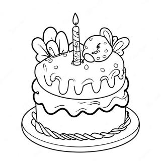 Happy 1st Birthday Cake Coloring Page 32083-25366