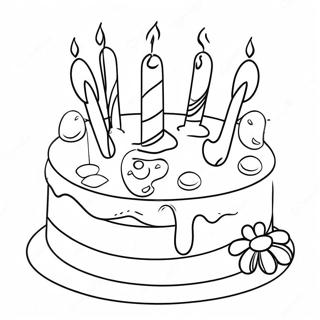 Happy 1st Birthday Cake Coloring Page 32083-25368