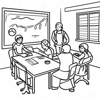 Social Studies Classroom Coloring Page 32143-25402