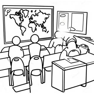 Social Studies Classroom Coloring Page 32143-25404