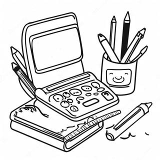 Cute School Supplies Coloring Pages