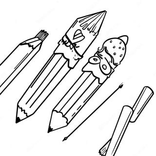 Cute School Supplies Coloring Pages