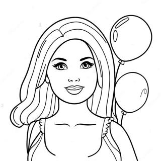 Happy Birthday Barbie Birthday Coloring Pages