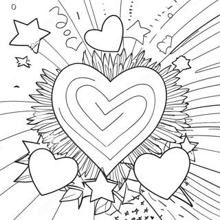 Colorful Hearts And Shining Stars Coloring Page 32194-25455