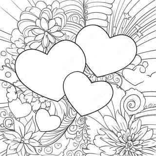 Colorful Hearts And Shining Stars Coloring Page 32194-25456