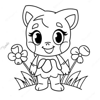 Niedliche Amy Rose Mit Blumen Ausmalbild 321-269