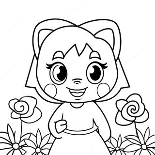 Niedliche Amy Rose Mit Blumen Ausmalbild 321-271