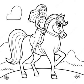 Barbie Horse Coloring Pages