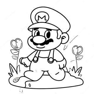 Adventurous Mario In Wonderland Coloring Page 3221-2569