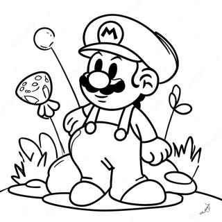 Adventurous Mario In Wonderland Coloring Page 3221-2572