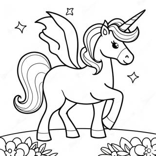 7 Year Old Girls Magical Unicorn Coloring Page 32244-58789