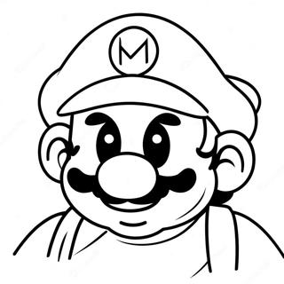 Mario Face Coloring Page 32313-25563