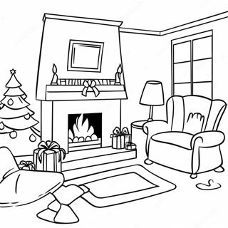 Cozy Christmas Fireplace Coloring Page 32393-25658