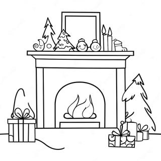 Cozy Christmas Fireplace Coloring Page 32393-25660