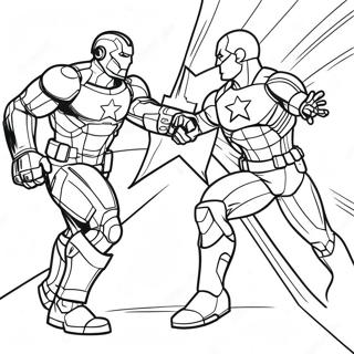 Iron Man Vs Captain America Coloring Page 32444-25652