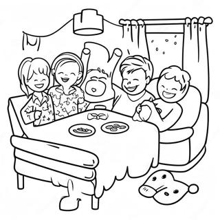 Pajama Party Coloring Pages