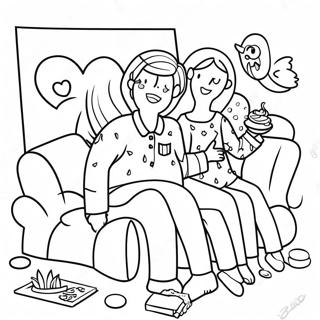 Cozy Pajama Party Coloring Page 32454-25665