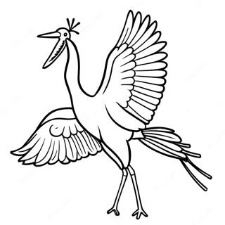 Majestic Crane In Flight Coloring Page 32494-25693