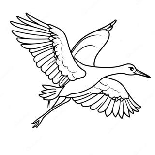 Majestic Crane In Flight Coloring Page 32494-25694