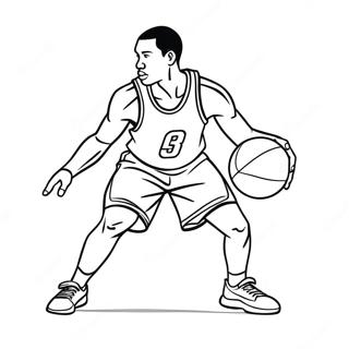 Basketball Player Dribbling The Ball Coloring Page 32623-25797