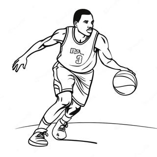 Basketball Player Dribbling The Ball Coloring Page 32623-25798