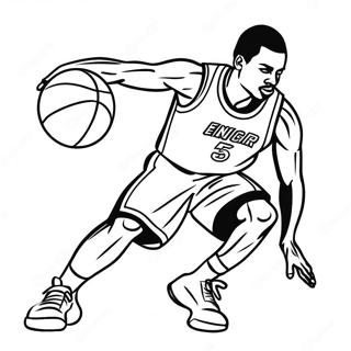 Basketball Player Dribbling The Ball Coloring Page 32623-25800