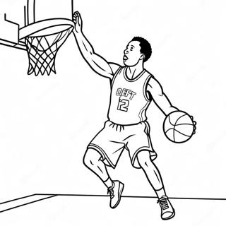 Basketball Player Shooting A Three Point Shot Coloring Page 32624-25801