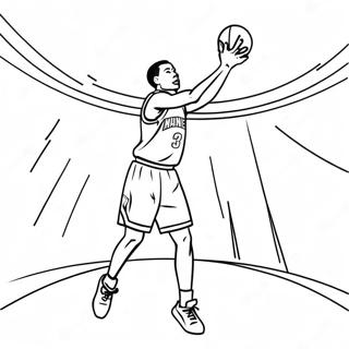 Basketball Player Shooting A Three Point Shot Coloring Page 32624-25802