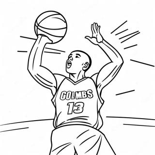 Basketball Player Shooting A Three Point Shot Coloring Page 32624-25803