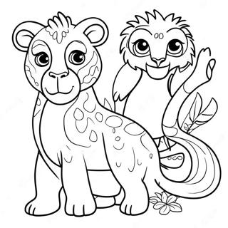 Colorful South American Animals Coloring Page 32724-25909