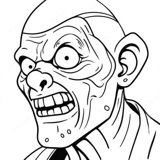 Creepy Mutant Zombie Coloring Page 32754-25888