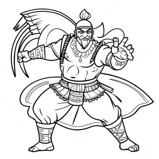 Obanai Iguro In Battle Pose Coloring Page 32804-25930