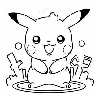 Among Us Pikachu Coloring Pages