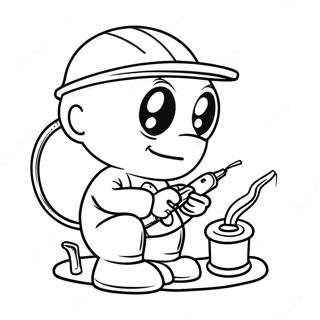 Cute Cartoon Welder Coloring Page 32834-25966