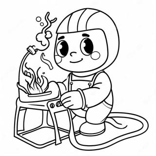 Cute Cartoon Welder Coloring Page 32834-25967