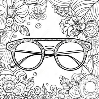 Vintage Hipster Brille Ausmalbild 32844-25977