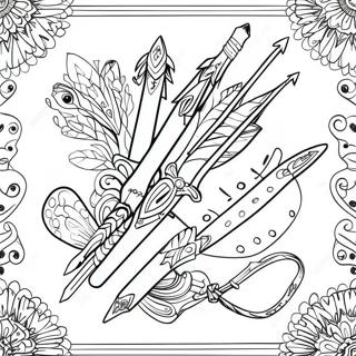 Fantasy Quiver Filled With Magical Arrows Coloring Page 32854-25974