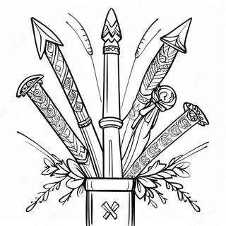 Fantasy Quiver Filled With Magical Arrows Coloring Page 32854-25975