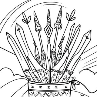 Fantasy Quiver Filled With Magical Arrows Coloring Page 32854-25976