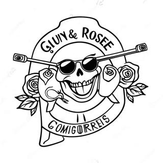 Guns And Roses Logo Farvelægningsside 32943-26050