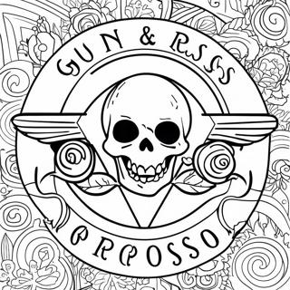 Guns And Roses Logo Farvelægningsside 32943-26051