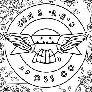 หน้าระบายสีโลโก้ Guns And Roses 32943-26052